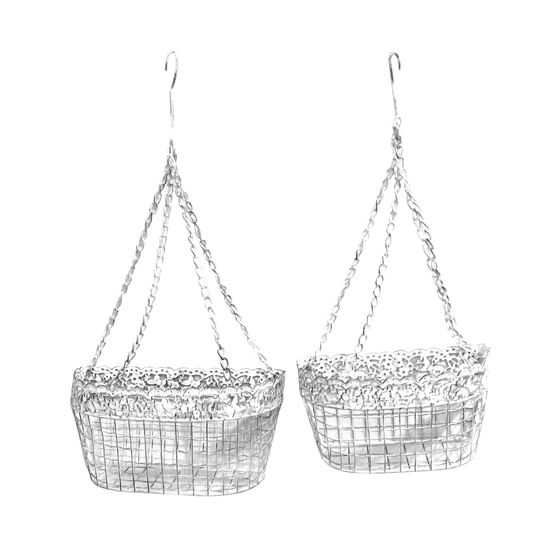 Maude 2 Piece Metal Hanging Basket Set