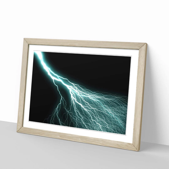 Blue Abstract Lightening 1 Framed Graphic Art