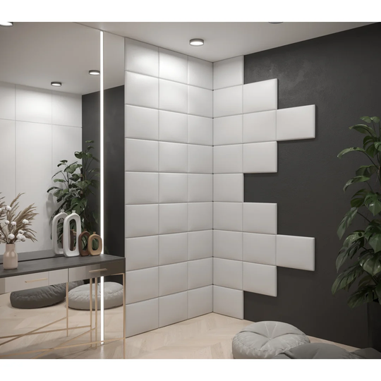 Blithe 30 cm x 40 cm Peel and Stick Upholstered Wall Paneling in White