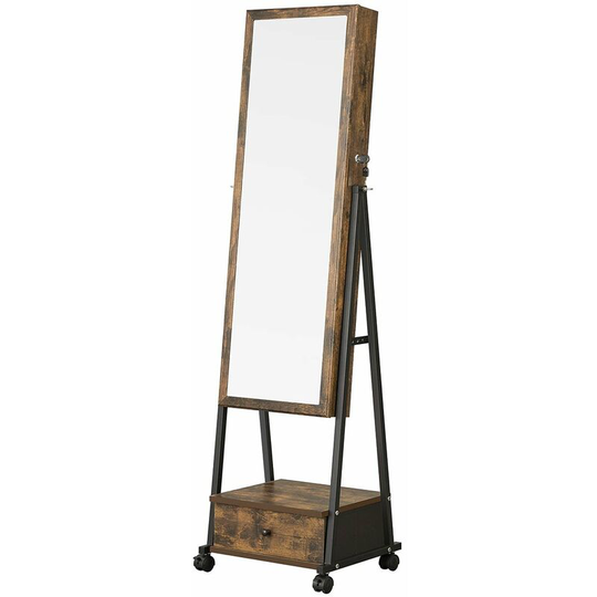 Floor Standing Jewelry Cabinet - Brown