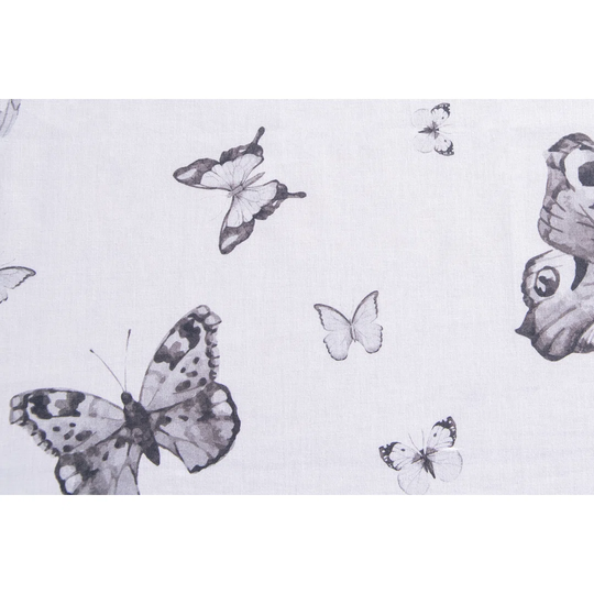 Cotton Tablecloth 140X180 Cm Black And White Butterflies
