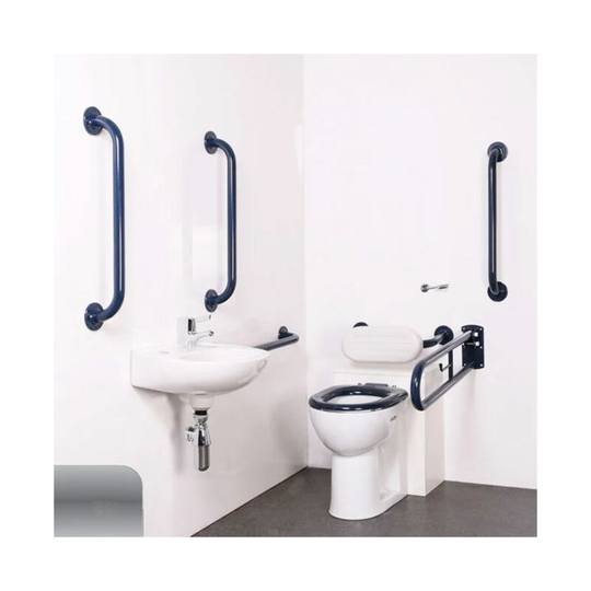 Nyma pro Back to Wall Doc m Pack Concealed Fixings White - 5 x Satin Grab Rails - Nymas