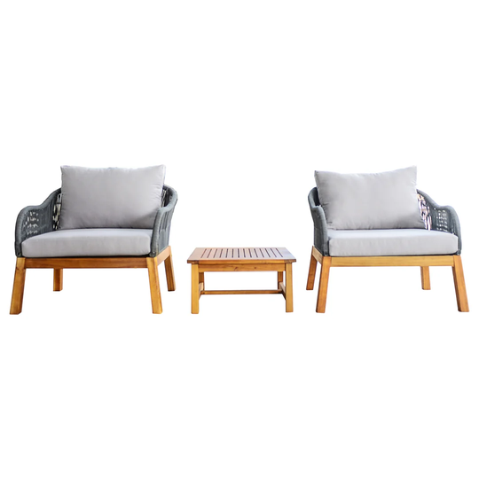 Elof FSC® Certified Acacia Wood And Rope Bistro Set
