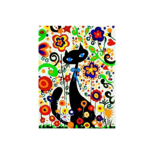 5D Cat Diamond Painting Kits 12 x 16 inch G30 for Adults diy Full Drill Art Blue Daisy Bathtub Picture, Diamond Art Rhinestone Home Wall Decor