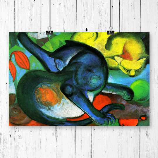 'Two Cats' by Franz Marc Printing Print