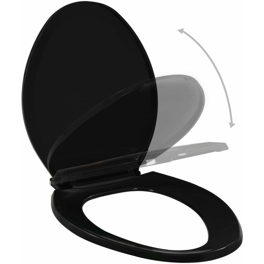 Soft-close Toilet Seat with Quick-release Design Black VDTD06392 - Topdeal