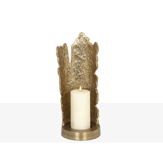 Golden Aluminum Trunk Candle Holder