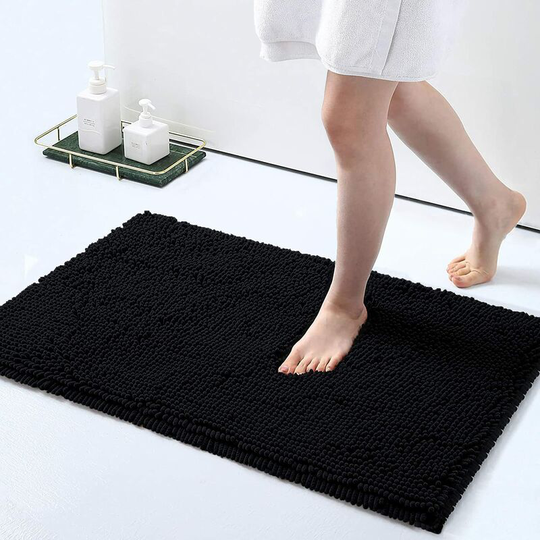 Luxury Chenille Bath Rug, Extra Soft and Absorbent Shaggy Bathroom Mat Rugs, Machine Washable, Non-Slip Plush Carpet Runner for Tub, Shower, and Bath
