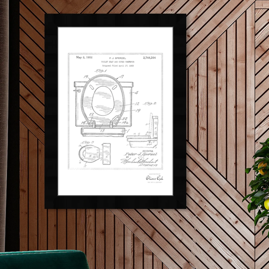 'Toilet Seat 1956' Framed Graphic Art in Silver