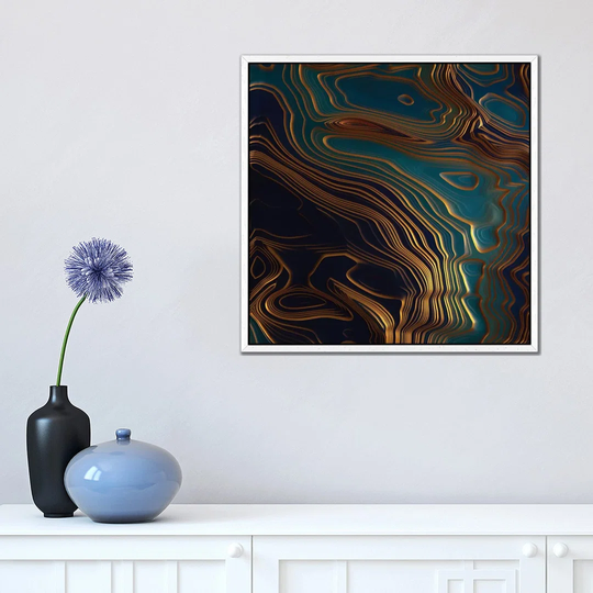 Peacock Ocean - Graphic Art Print on Canvas