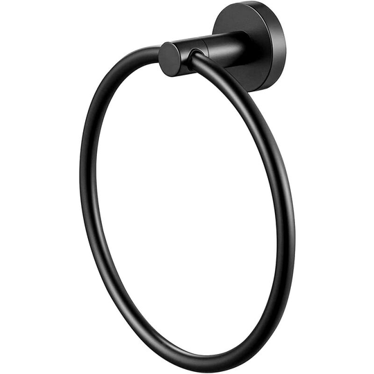 Mezheng - Towel ring, towel rail, towel ring matt black, self-adhesive steel attachment without drilling stainless steel bathroom toilet kitchen