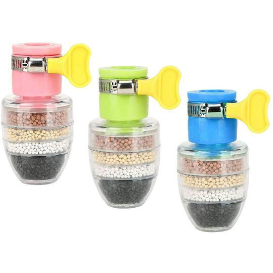 Perlerare - 3pcs Mini Faucet Water Filter 6 Layers Activated Carbon Water Faucet Charcoal Faucet Water Clean Purifier Filter Cartridge Kitchen Water