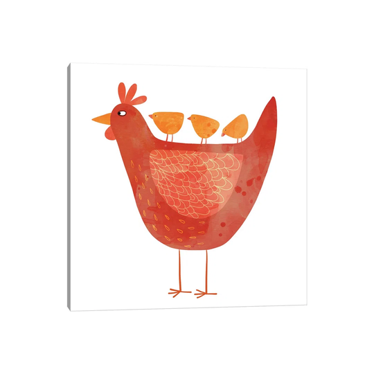 Hen and Chicks by Nic Squirrell - Wrapped Canvas Graphic Art