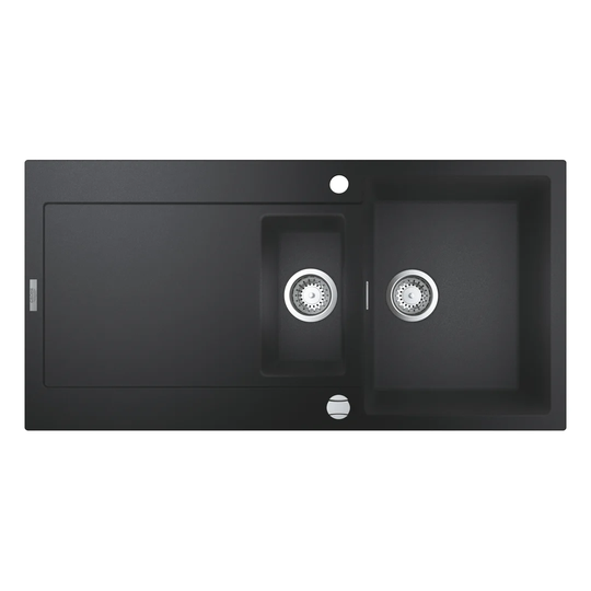 GROHE K500 composite sink with drainer, 100cm, top-mounted, 1.5 bowls, with overflow and automatic waste fitting