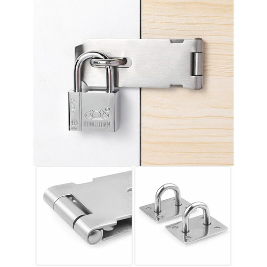 Shed Locks and Latches with Key Heavy Duty Stainless Steel Padlock Hasp and Staple with Screws Door Clasp Gate Lock for Door Window Cabinet Pet Cage