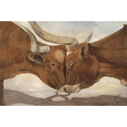 Hook ''Em Horns II by Kathy Winkler - Wrapped Canvas Painting
