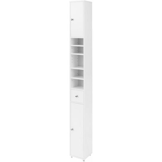 White Bathroom Cabinet Bathroom Shelf Bathroom Tall Cabinet Cupboard,BZR34-W - Sobuy