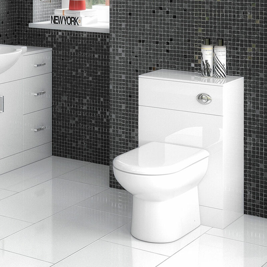 Mayford Back to Wall wc Toilet Unit 500mm Wide x 330mm Deep - Gloss White - Nuie