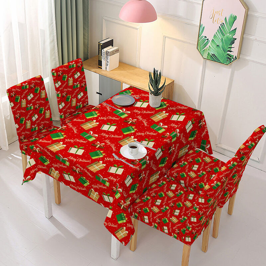 55x55'/140x140cm Christmas tablecloth, Christmas decoration, table decoration, Christmas present (gift box) - Kartokner
