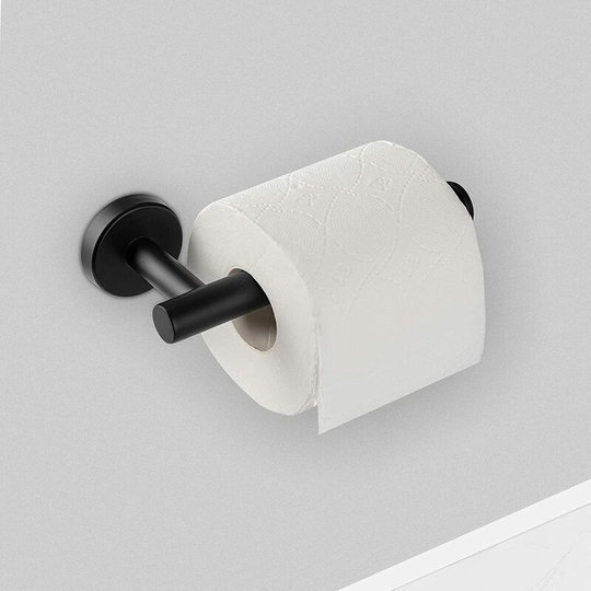 Black toilet paper holder, wall-mounted wallpaper for bathroom, stainless steel sus 304, toilet paper wc (black)