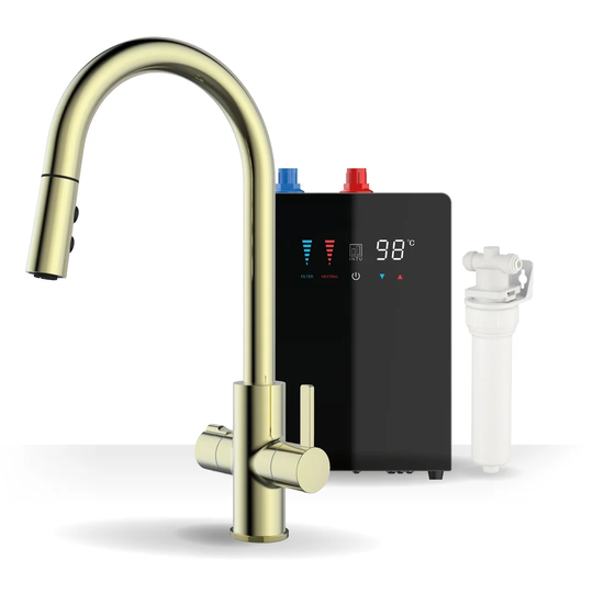 Hedgerley Pull Down Twin Lever Monobloc Tap