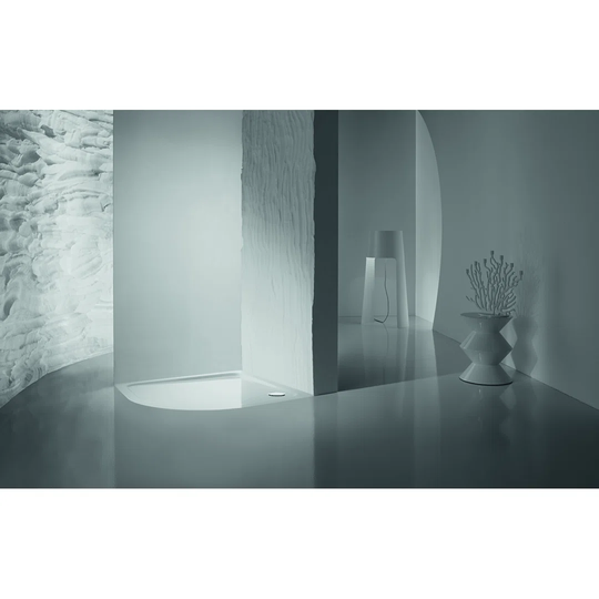 Zirkon 1000 x 800 mm Steel Enamel Shower Tray - White