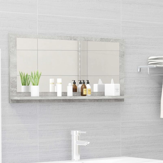 Bathroom Mirror Concrete Grey 80x10.5x37 cm Chipboard FF804575_UK - Topdeal
