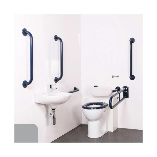 Nymas Nyma PRO Back to Wall Doc M Pack Concealed Fixings White - 5 x Grey Grab Rails