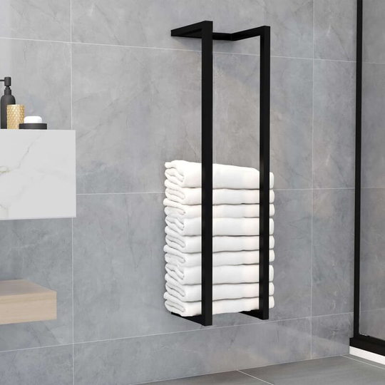 Hommoo - Towel Rack Black 25x20x95 cm Iron