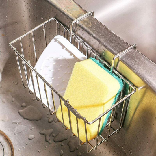 Modou - Kitchen Sink Stainless Steel Kitchen Sponge Holder Hanging Basket Liquid Soap Drainer Basket for Sponge/Sink Plug/Soap/Brush/Accessories