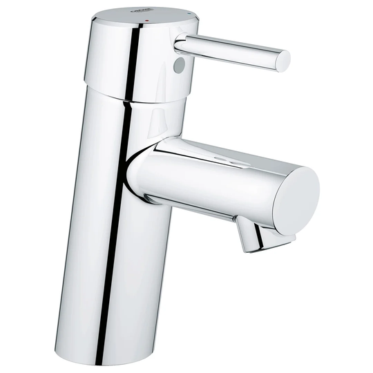 GROHE Concetto Single-lever basin mixer with a smooth body. An eco-friendly chrome tap with a standard spout in chrome. German engineered and easy to