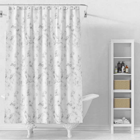 Peva Shower Curtain, Floral Medallion Boho Printed Watercolor Cute Modern Home Bathroom Decor, Bathtub Privacy Screen, 72' x 72', White