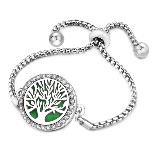 Ilovemilan - Essential Oil Diffuser Bracelet Stainless Steel Aromatherapy Locket Adjustable Bracelet Set with 20 Refill Pads
