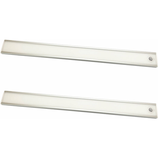 Loops - 2x 405mm Rechargeable Kitchen Cabinet Strip Light & Auto pir On/Off - Natural White led
