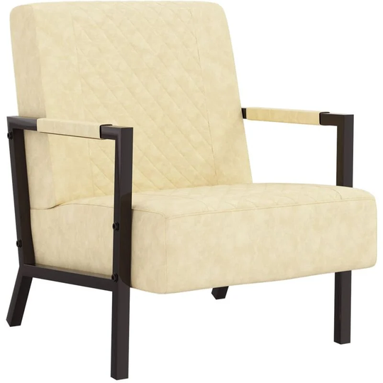 Armchair Cream Faux Leather Vidaxl Cream