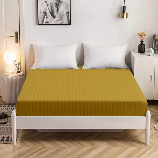 Gastonville 150 Thread Count Striped Microfiber Fitted Sheet