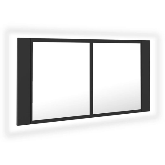 Vidaxl - led Bathroom Mirror Cabinet Grey 90x12x45 cm Acrylic Grey