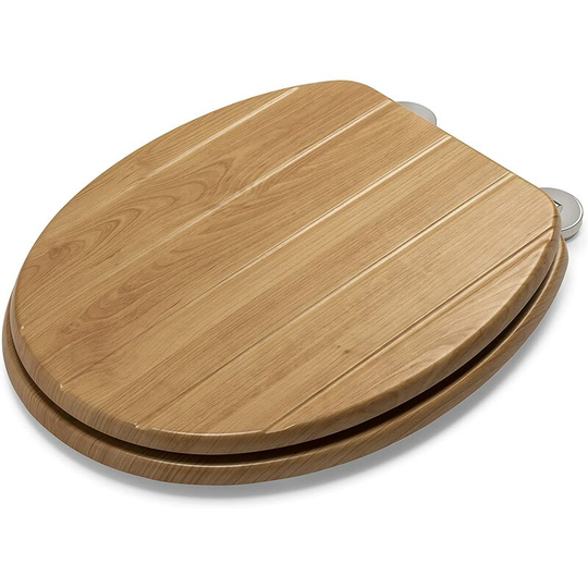 Tramonti Wood Flexi-Fix Seat Oak Effect t&g - Croydex