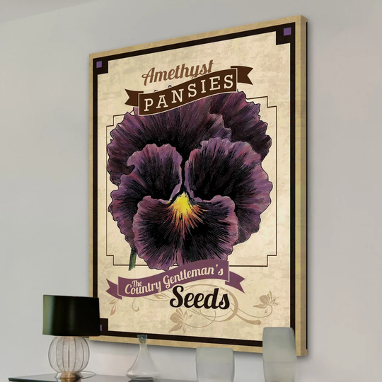 Flower Packet Pansy - Wrapped Canvas Advertisement Print