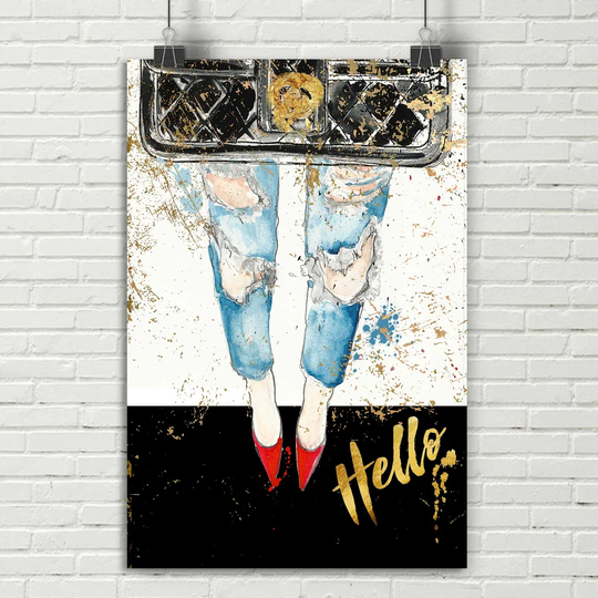 'Red Shoes' by BY Jodi - Unframed Painting Print on Paper